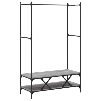 Clothes Rack with Shelves Grey Sonoma Engineered Wood