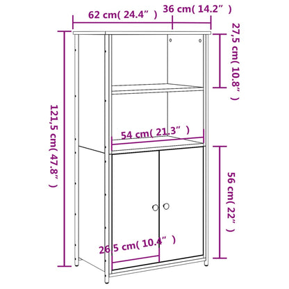 Highboard Grey Sonoma 62x36x121,5 cm Engineered Wood