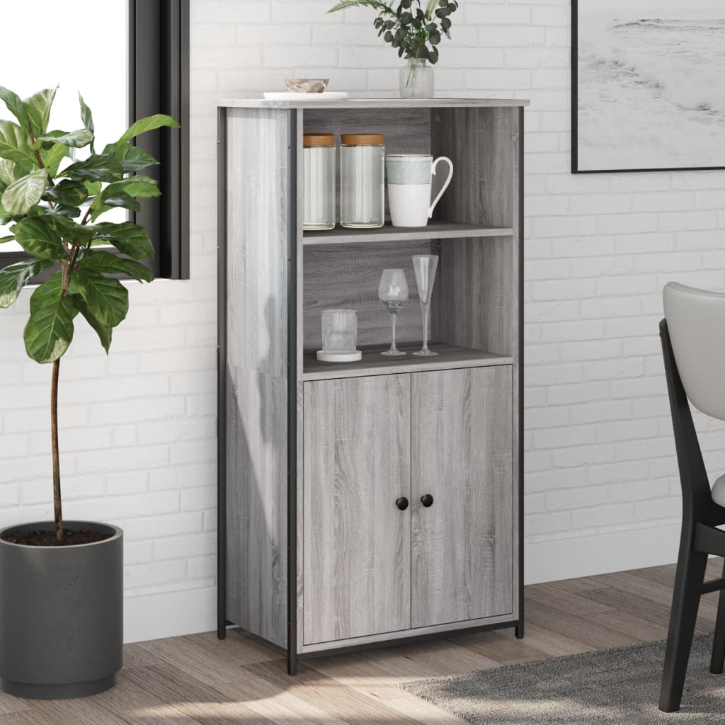 Highboard Grey Sonoma 62x36x121,5 cm Engineered Wood