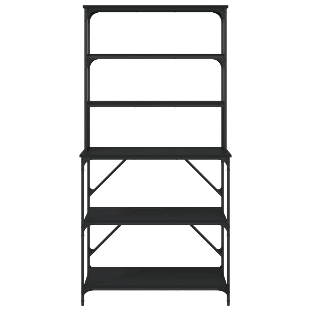 Baker's Rack 6-Tier Black 90x40x180 cm Engineered Wood