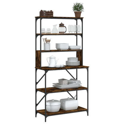 Baker's Rack 6-Tier Smoked Oak 90x40x180 cm Engineered Wood