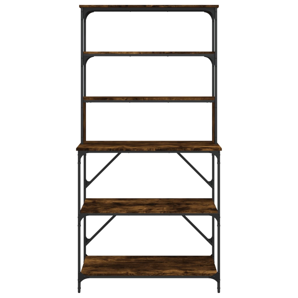 Baker's Rack 6-Tier Smoked Oak 90x40x180 cm Engineered Wood