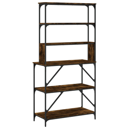 Baker's Rack 6-Tier Smoked Oak 90x40x180 cm Engineered Wood