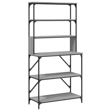 Baker's Rack 6-Tier Grey Sonoma 90x40x180 cm Engineered Wood