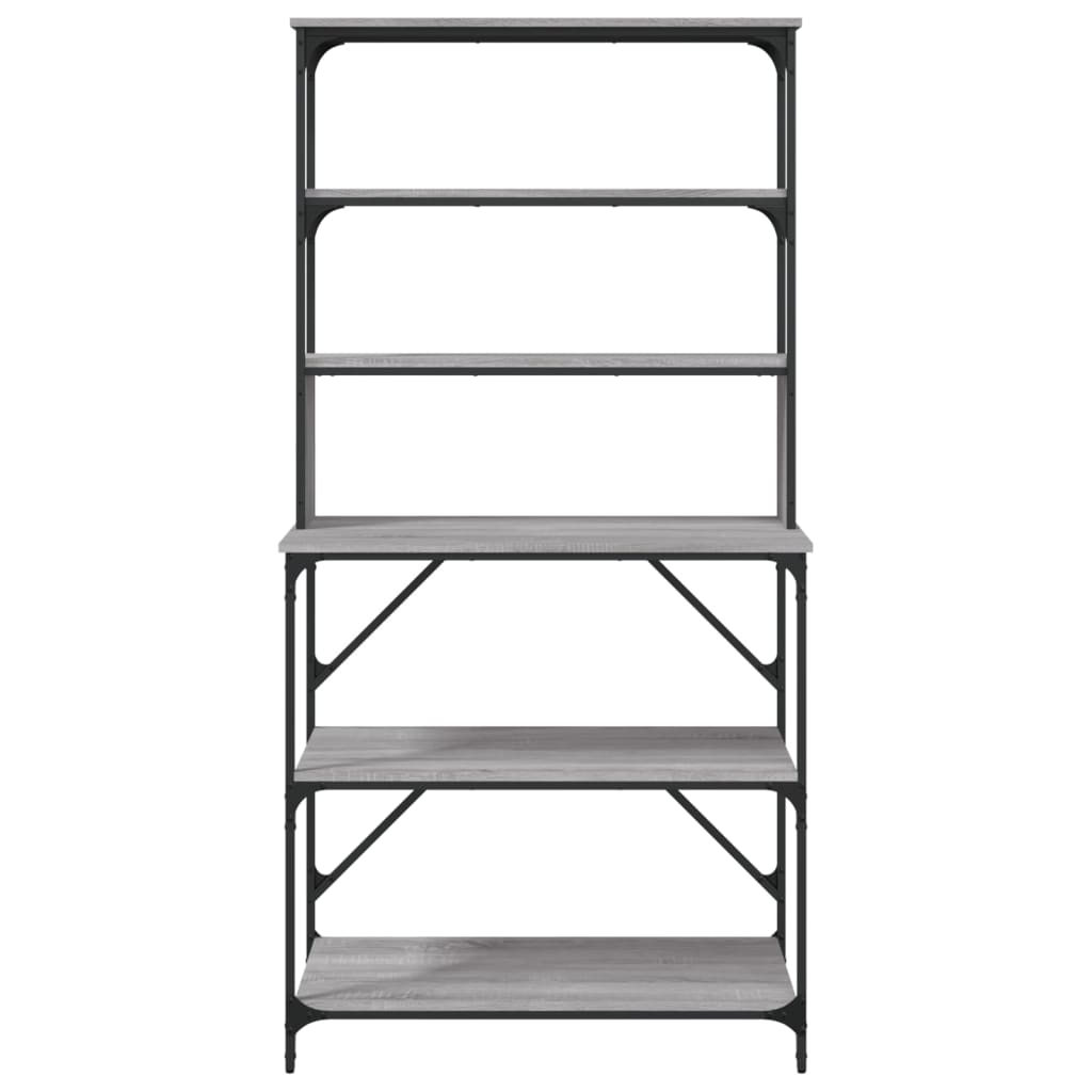 Baker's Rack 6-Tier Grey Sonoma 90x40x180 cm Engineered Wood