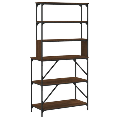 Baker's Rack 6-Tier Brown Oak 90x40x180 cm Engineered Wood