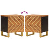 Bedside Cabinet Brown and Black Solid Wood Mango