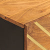 Bedside Cabinet Brown and Black Solid Wood Mango