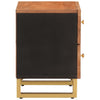 Bedside Cabinet Brown and Black Solid Wood Mango