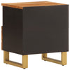 Bedside Cabinet Brown and Black Solid Wood Mango
