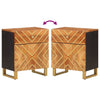 Bedside Cabinet Brown and Black 50x33x60 cm Solid Wood Mango