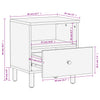 Bedside Cabinet Black 40x33x46 cm Solid Wood Mango
