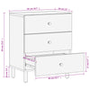 Bedside Cabinet Black 50x33x60 cm Solid Wood Mango