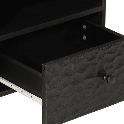 Coffee Table Black 80x54x40 cm Solid Wood Mango