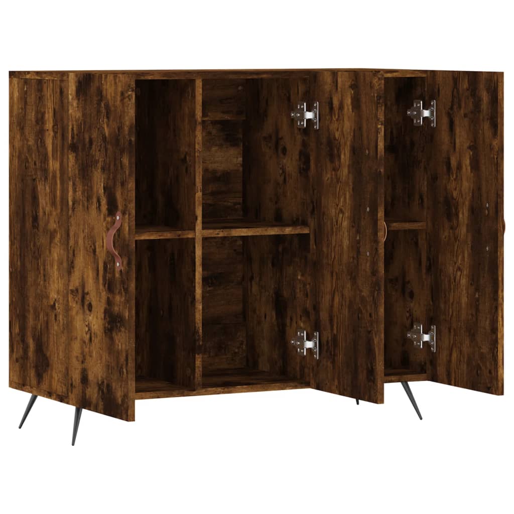 Sideboard Smoked Oak 90x34x80 cm Engineered Wood