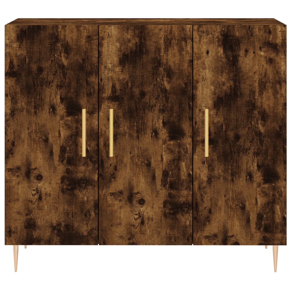 Sideboard Smoked Oak 90x34x80 cm Engineered Wood