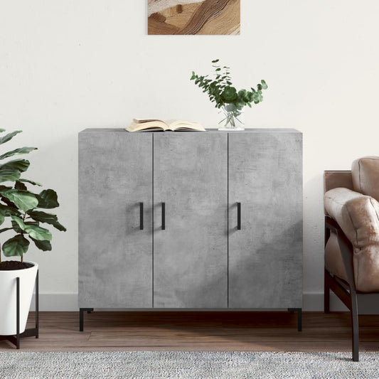 Sideboard Concrete Grey 90x34x80 cm Engineered Wood