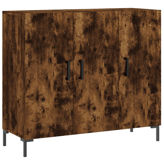 Sideboard Smoked Oak 90x34x80 cm Engineered Wood