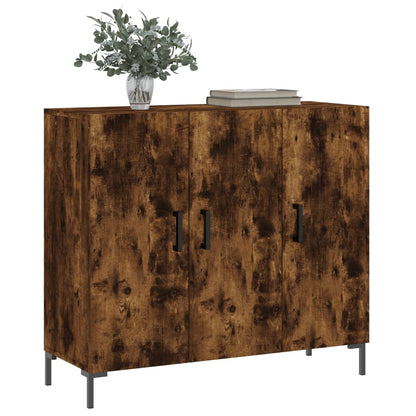 Sideboard Smoked Oak 90x34x80 cm Engineered Wood
