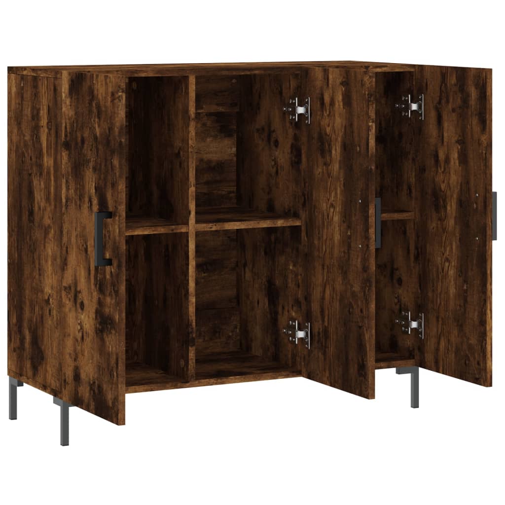 Sideboard Smoked Oak 90x34x80 cm Engineered Wood