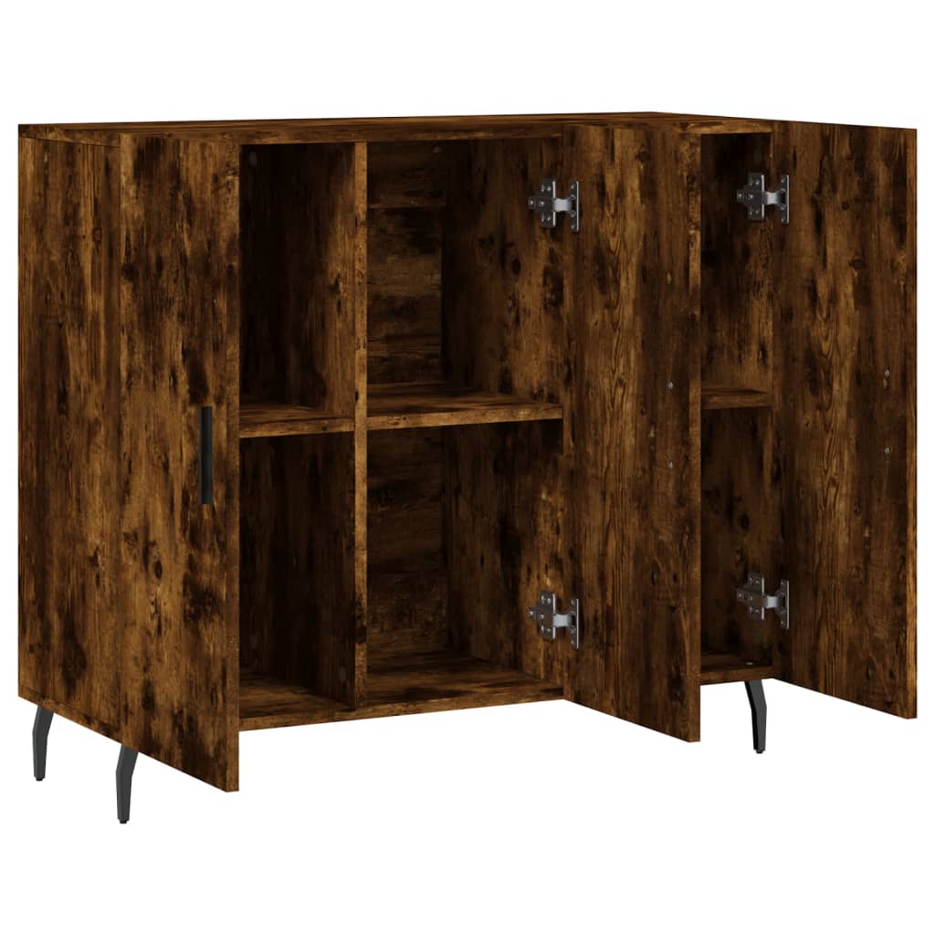 Sideboard Smoked Oak 90x34x80 cm Engineered Wood