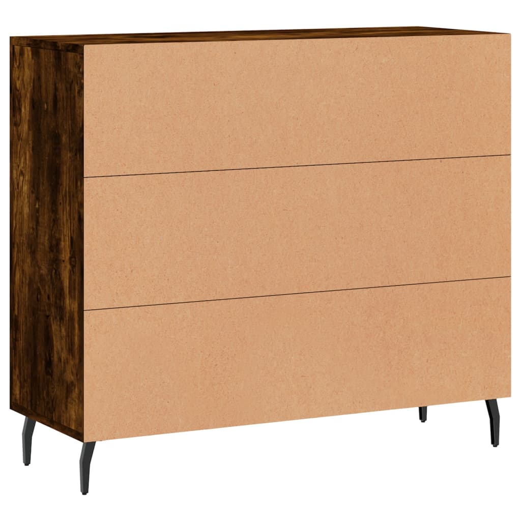 Sideboard Smoked Oak 90x34x80 cm Engineered Wood