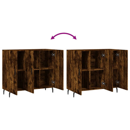 Sideboard Smoked Oak 90x34x80 cm Engineered Wood
