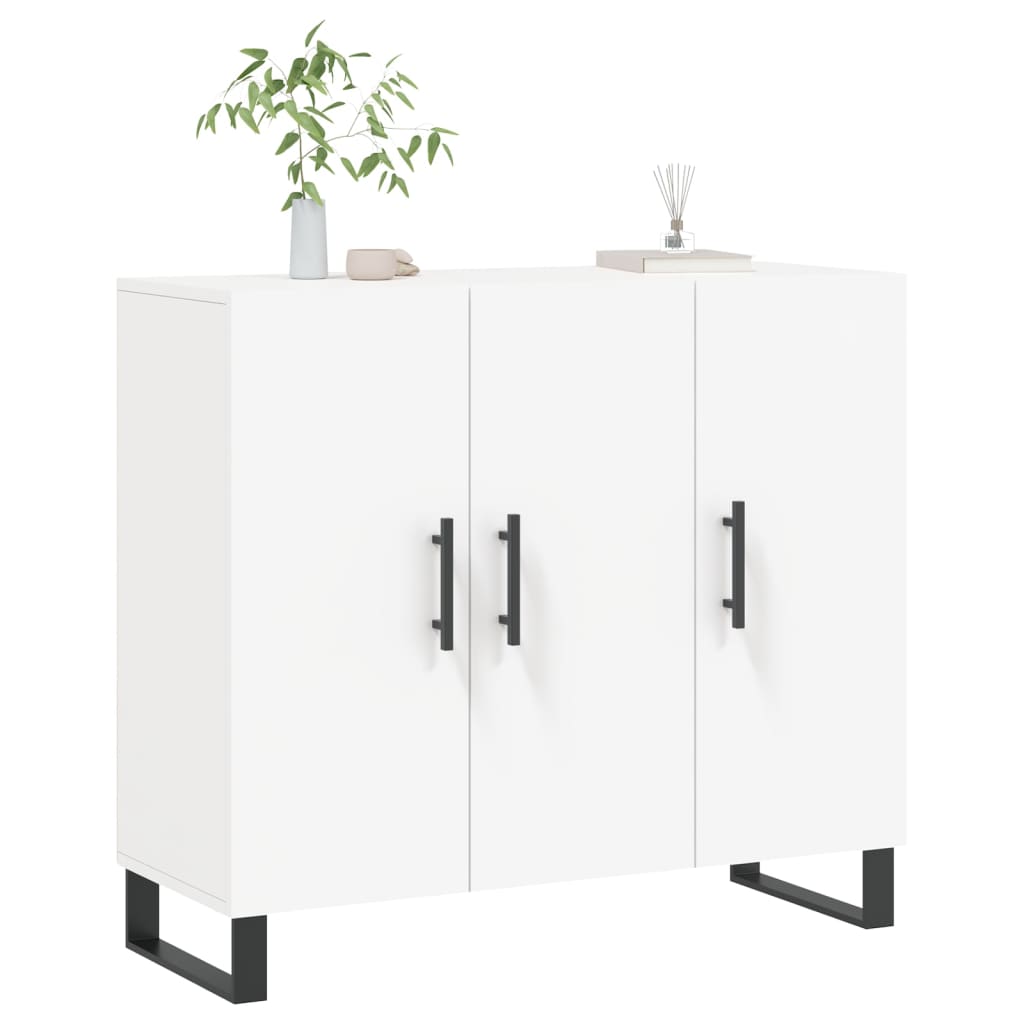 Sideboard White 90x34x80 cm Engineered Wood