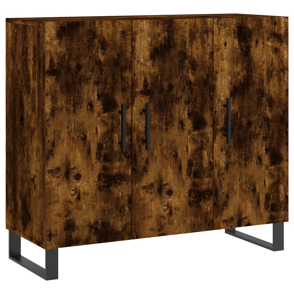 Sideboard Smoked Oak 90x34x80 cm Engineered Wood