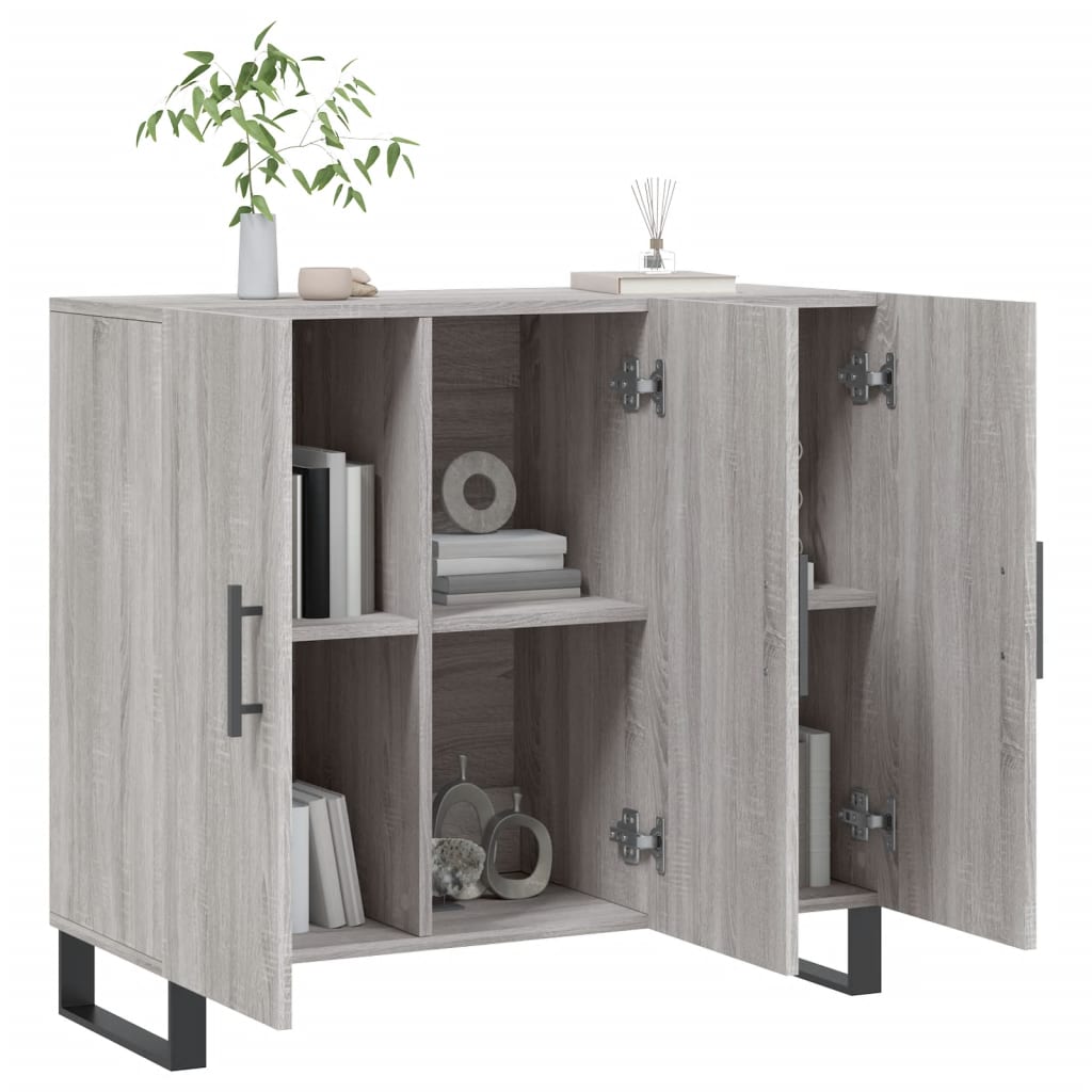 Sideboard Grey Sonoma 90x34x80 cm Engineered Wood