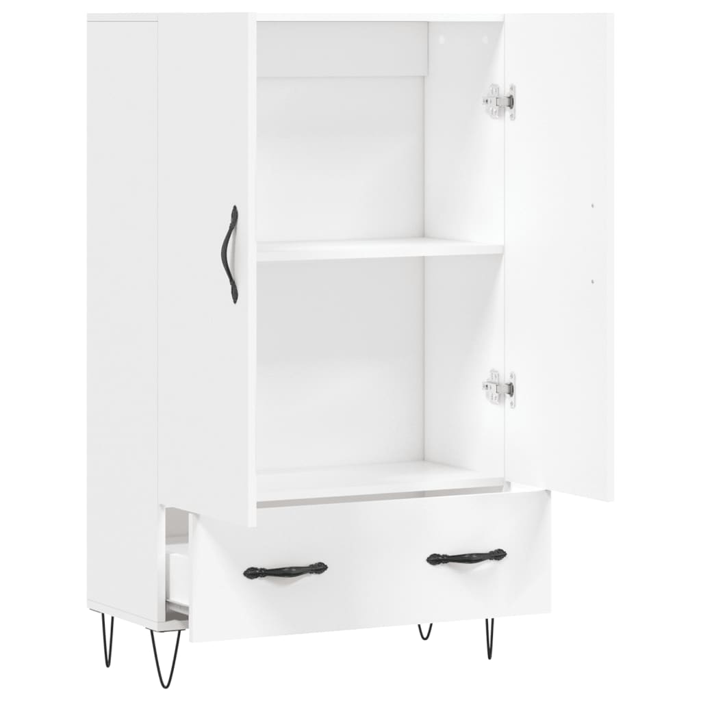 Highboard White 69.5x31x115 cm Engineered Wood