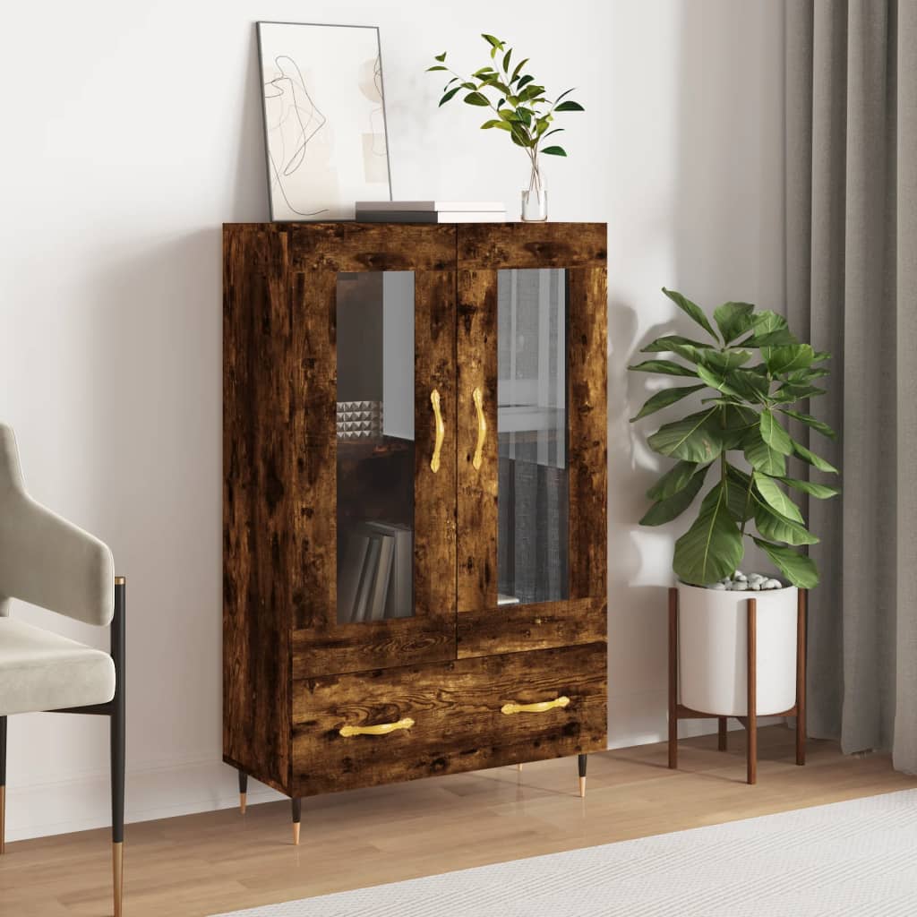 Highboard Smoked Oak 69.5x31x115 cm Engineered Wood