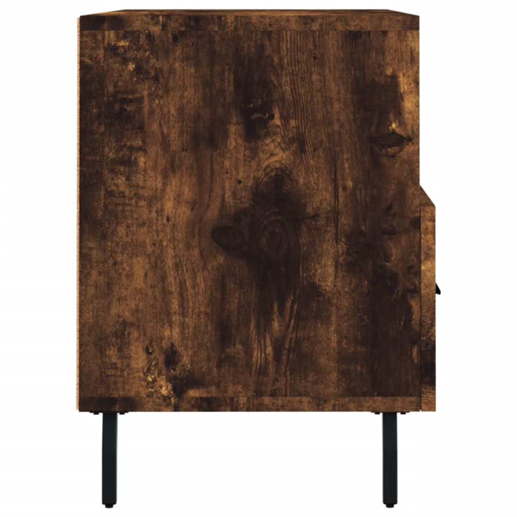 TV Cabinet Smoked Oak 80x36x50 cm Engineered Wood