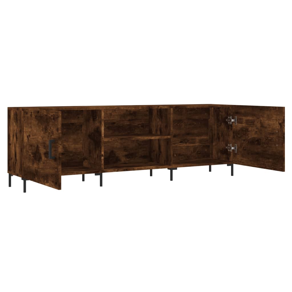 TV Cabinet Smoked Oak 150x30x50 cm Engineered Wood