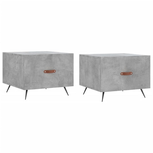Coffee Tables 2 pcs Concrete Grey 50x50x40 cm Engineered Wood