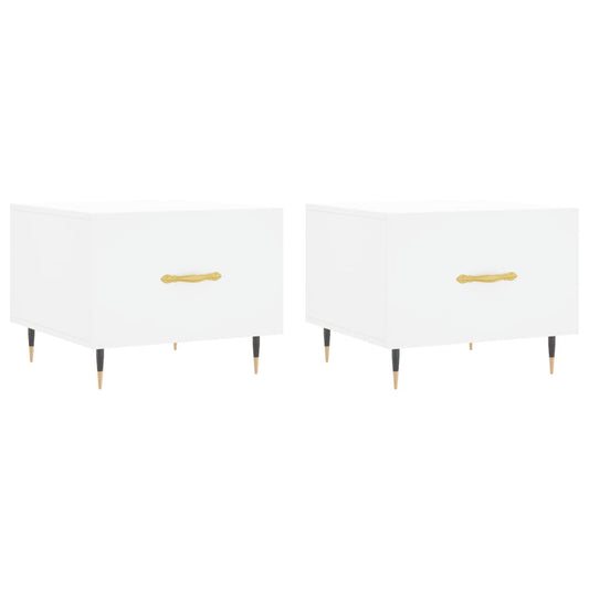 Coffee Tables 2 pcs White 50x50x40 cm Engineered Wood