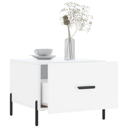 Coffee Tables 2pcs High Gloss White 50x50x40 cm Engineered Wood