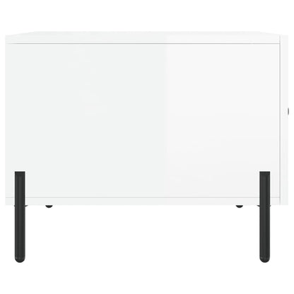 Coffee Tables 2pcs High Gloss White 50x50x40 cm Engineered Wood