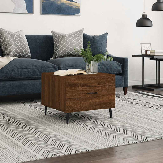 Coffee Table Brown Oak 50x50x40 cm Engineered Wood