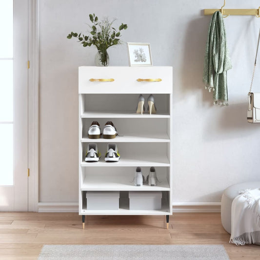 Shoe Cabinet White 60x35x105 cm Engineered Wood