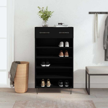 Shoe Cabinet Black 60x35x105 cm Engineered Wood