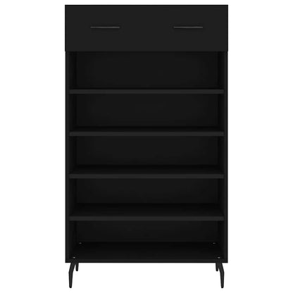 Shoe Cabinet | Black | Engineered wood, iron, aluminium | 60x35x105 cm