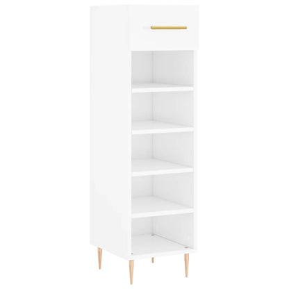 Shoe Cabinet High Gloss White 30x35x105 cm Engineered Wood