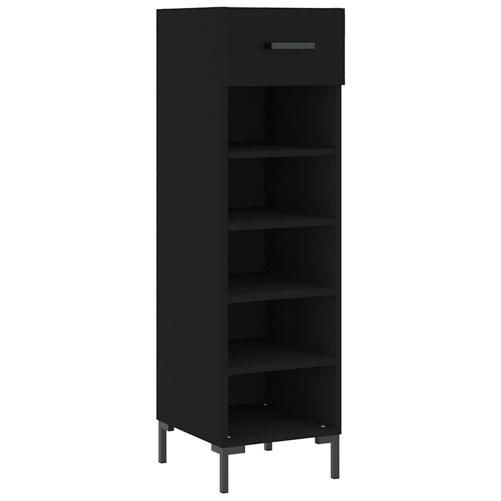 Shoe Cabinet | Black | Engineered wood | 30 cm x 35 cm x 105 cm