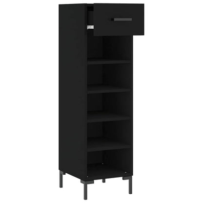 Shoe Cabinet | Black | Engineered wood | 30 cm x 35 cm x 105 cm