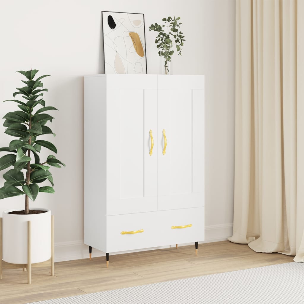 Highboard White 69.5x31x115 cm Engineered Wood