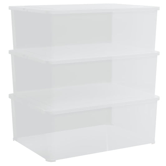 Plastic Storage Boxes 3 pcs 10 L Stackable