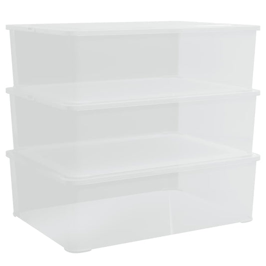 Plastic Storage Boxes 3 pcs 25 L Stackable