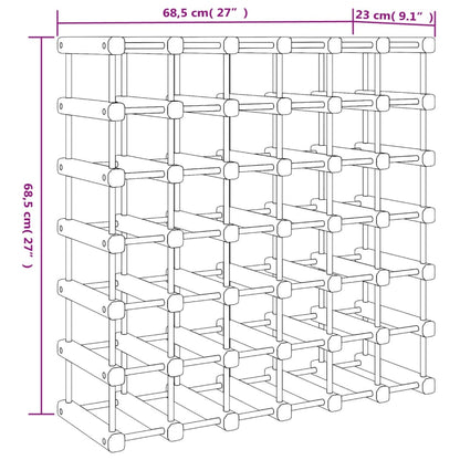 Wine Rack for 42 Bottles 68.5x23x68.5 cm Solid Wood Pine