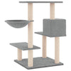 Cat Tree with Sisal Scratching Posts Light Grey 82.5 cm